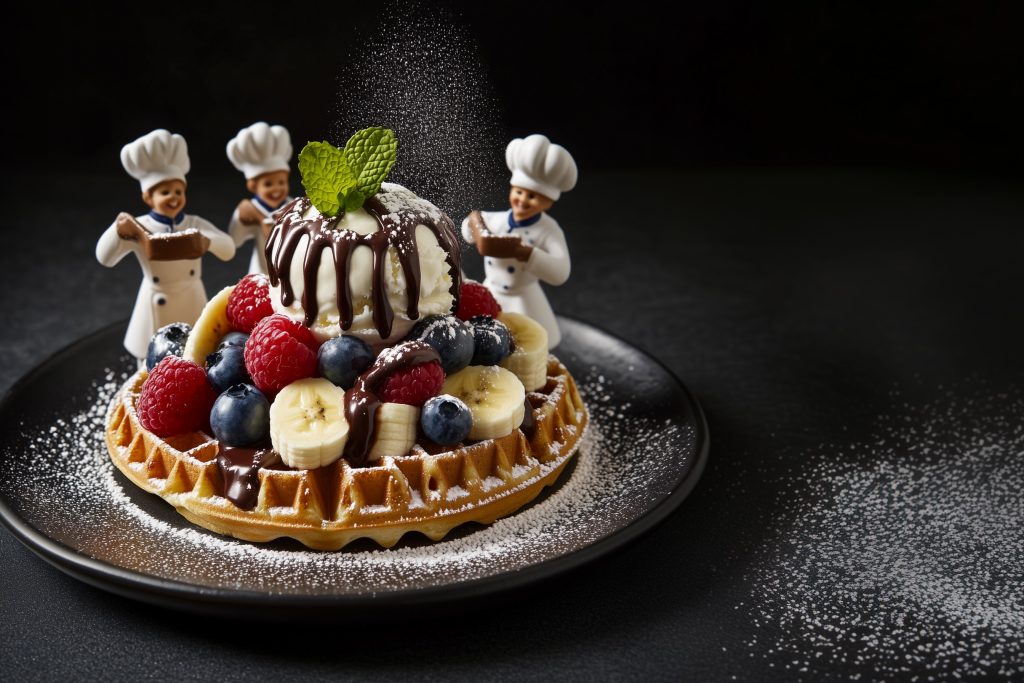 AI food video, ai agency, food photo of dessert