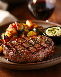AI food photo of meat. Food photography