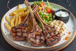 AI food photo of meat. Food photography